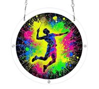 7.5'' suncatcher craft kit, Colorful Badminton Player Silhouette