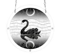 7.5'' suncatcher jigsaw puzzle, black swan silver
