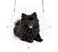 7.5'' suncatcher jigsaw puzzle, Happy Black Pomeranian