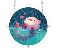7.5'' suncatcher jigsaw puzzle, peach cute cartoon otter