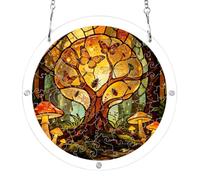 7.5'' suncatchers for windows, Autumn Magic Mushroom Ancient Tree