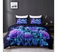 7.5 Tog 3 Pieces Super King Size Coverless Duvet, Rose Neon Star