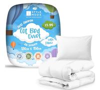 7.5 Tog Cot Bed Duvet and Pillow - Lightweight Soft Snug Nursery Quilt for Kids, Toddlers - Hypoallergenic, Anti Allergy & Machine Washable - 120cm x 150cm (7.5 Tog Cot Duvet + Cot Pillow)