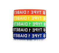 7.5’’ Type Diabetic Alert ID Bracelet Silicone Wristband For For Case Adult Healthy Band Skin Frie Personalized Silicone Wristbands Bulk With T Silicone Wristbands Bulk, One Size, Silicone, no
