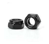 7-50Pcs M2 M2.5 M3 M3.5 M4 M5 M6 M8 M10 M12 304 Stainless Steel Black Carbon Steel Zinc Nylon Insert Lock Nut Self-locking Nylock Nuts(Black Carbon Steel,M8 (15PCS))