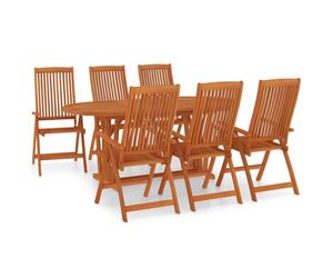 (7/547) vidaXL Solid Wood Eucalyptus Garden Dining Set with/without Footrest 5/7 Piece