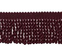 7.5cm (3") Long Fancy Solid Woven Gimp Header Satiny Bullion Fringe Trim (Style# BFS3) Dark Wine Red #E10 (Dark Burgundy Red) Sold by The Yard (0.9m/3 ft/36")