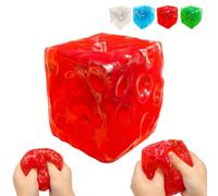 7.5cm Clear Cheese Squishy, Cheese Cube Stress Balls Slow Rebound Sensory Decompression Squishy for Focus and Relaxation, Big Squishies Cheese Sensory Tool