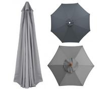 7.5Ft 8.9Ft 9.8Ft Replacement Patio Umbrella Top Canopy for 6/8 Ribs, Outdoor Parasol Sunshade Cover, Round Umbrella Cloth for Market Pool, Fade Resistant(Gray,6 Ribs 300cm)