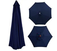 7.5Ft 8.9Ft 9.8Ft Replacement Patio Umbrella Top Canopy for 6/8 Ribs, Outdoor Parasol Sunshade Cover, Round Umbrella Cloth for Market Pool, Fade Resistant(Navy Blue,8 Ribs 350cm)