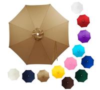 7.5ft/8ft/9ft/10ft/11ft Outdoor Umbrella Replacement Canopy 6/8 Ribs Cantilever Umbrella Replacement Cloth Cover UV Protection Waterproof, for Garden Market Beach(Tan,(8Rib)400cm)