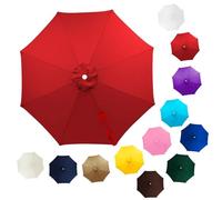 7.5ft/8ft/9ft/10ft/11ft Outdoor Umbrella Replacement Canopy 6/8 Ribs Cantilever Umbrella Replacement Cloth Cover UV Protection Waterproof, for Garden Market Beach(Red,(8Rib)300cm)