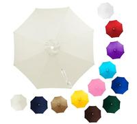7.5ft/8ft/9ft/10ft/11ft Outdoor Umbrella Replacement Canopy 6/8 Ribs Cantilever Umbrella Replacement Cloth Cover UV Protection Waterproof, for Garden Market Beach(Beige,(8Rib)300cm)