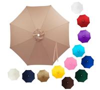 7.5ft/8ft/9ft/10ft/11ft Outdoor Umbrella Replacement Canopy 6/8 Ribs Cantilever Umbrella Replacement Cloth Cover UV Protection Waterproof, for Garden Market Beach(Grayish red,(6Rib)215cm)