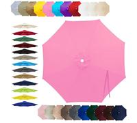 7.5ft 8ft 9ft 10ft 11ft Patio Table Umbrella Replacement Cloth, 6/8 Ribs Replacement Parasol Canopy, Water Resistant UV-Block Vented Design, for Backyard Garden Beach(Light red,(6Rib)270cm)