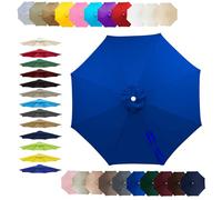 7.5ft 8ft 9ft 10ft 11ft Patio Table Umbrella Replacement Cloth, 6/8 Ribs Replacement Parasol Canopy, Water Resistant UV-Block Vented Design, for Backyard Garden Beach(Dark blue,(8Rib)215cm)