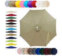 7.5ft 8ft 9ft 10ft 11ft Patio Table Umbrella Replacement Cloth, 6/8 Ribs Replacement Parasol Canopy, Water Resistant UV-Block Vented Design, for Backyard Garden Beach(Grayish green,(6Rib)230cm)