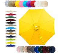 7.5ft 8ft 9ft 10ft 11ft Patio Table Umbrella Replacement Cloth, 6/8 Ribs Replacement Parasol Canopy, Water Resistant UV-Block Vented Design, for Backyard Garden Beach(Yellow,(8Rib)270cm)