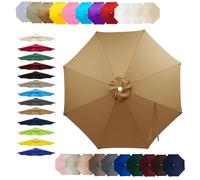 7.5ft 8ft 9ft 10ft 11ft Patio Table Umbrella Replacement Cloth, 6/8 Ribs Replacement Parasol Canopy, Water Resistant UV-Block Vented Design, for Backyard Garden Beach(Ochre,(8Rib)300cm)
