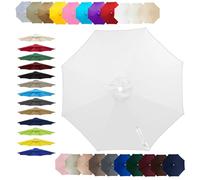7.5ft 8ft 9ft 10ft 11ft Patio Table Umbrella Replacement Cloth, 6/8 Ribs Replacement Parasol Canopy, Water Resistant UV-Block Vented Design, for Backyard Garden Beach(White,(8Rib)215cm)
