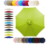 7.5ft 8ft 9ft 10ft 11ft Patio Table Umbrella Replacement Cloth, 6/8 Ribs Replacement Parasol Canopy, Water Resistant UV-Block Vented Design, for Backyard Garden Beach(Green,(8Rib)250cm)