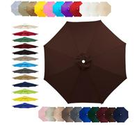 7.5ft 8ft 9ft 10ft 11ft Patio Table Umbrella Replacement Cloth, 6/8 Ribs Replacement Parasol Canopy, Water Resistant UV-Block Vented Design, for Backyard Garden Beach(Dark brown,(6Rib)300cm)