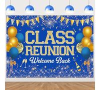 7 * 5ft Class Reunion Decorations School Class Reunion Backdrop Blue Welcome Back School Reunion Party High School Reunion Decor Backdrop for 20th 30th 40th Reunion Photography Background