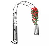7.5ft Metal Garden ArchWedding Arbor & Trellis for Climbing Plants Black & White Pergola Floral Decoration for Outdoor Events Perfect for Ceremonies & Celebrations