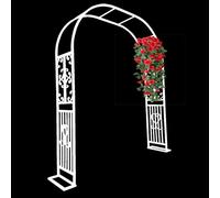 7.5ft Steel Garden ArchMetal Pergola for Climbing Plants Wedding Arbor Floral Decoration Black & White Trellis for Outdoor Events Ceremonies & Parties