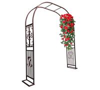 7.5ft Steel Garden ArchMetal Pergola for Climbing Plants Wedding Arbor Floral Decoration Outdoor Party Trellis Durable Black & White Design for Celebrations