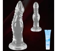 7.5in Anal Dildo Sex Toys, Huge Dildo with 3 Smooth Balls,Thick Brown Penis with Suction Cup Silicone for Women Men Gay Anal Sex Toy