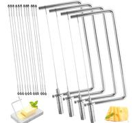 7.5inch Marble Board Cheese Slicer Accessories Kitchen Knife Small Cheese Cutter Components Ideal DIY for Making Giftable Cheese Cutting Boards Cheese Slicer Cheese Cutter Kit 7.5in (4Slicer+12Wires)