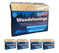 7.5kg Pillow Wad Wood Shavings (1.5kg each) Kiln Dried, Dust Extracted Small Animal Bedding Premium Quality, Soft & Absorbent Pet Bedding for Rabbits, Guinea Pig, Hamster, Sawdust & Other Small Pets.