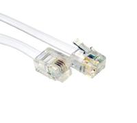 7.5m ADSL Cable - Premium Quality/Gold Plated Contact Pins/High Speed Internet Broadband/Router or Modem to RJ11 Phone Socket or Microfilter/White