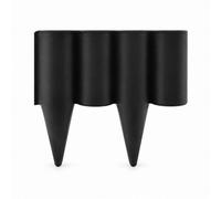 7.5M Black Plastic Lawn Edge Palisade Border 3 Pack X 2.5M