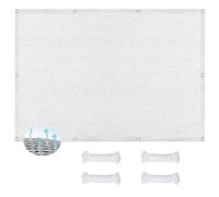 7.5m Rectangle Outdoor Sun Shade Sail - UV-Resistant Breathable Mesh Cover for Backyard, Swimming Pool, and Garden - Easy Installation with Ropes - Cream Color