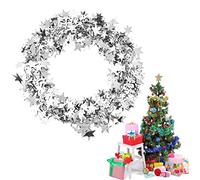 7.5m Star Shaped Tinsel Wire Garland for Christmas Trees Decoration Home Wedding Party Ornament(Sliver)