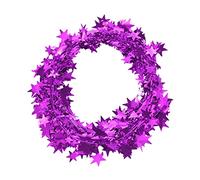 7.5M Star Tinsel Garlands with Wire,Christmas Star Wire Garland Decorations for Xmas Tree Home Wedding Birthday Day Party Festival Ornament(purple)