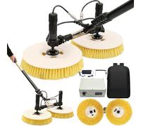 7.5M Telescopic Rod Rotary Cleaning Brush, Solar Panel Cleaning Kit for Dry and Water Wash, PV Module Maintenance Tool, Compatible with Cleaning Robots