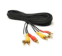 7.5m Triple 3 x RCA Male to 3 x RCA Male 24K Gold Plated Composite AV Audio Video Cable Compatible with Set-Top Box, Speaker, Amplifier, DVD Player (7.5m)