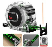 7.5M X 25mm Fluorescent Carbon Steel Tape Measure - High Precision