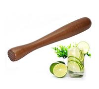 7.6" Brown Wooden Muddler for Cocktails - Durable Wood Ice Crusher - Stylish Wooden Mojito Muddler Bar Tool - Handy Cocktail Muddler- Perfect Masher Kitchen Tool for Garlic Avocado Herbs and Fruits