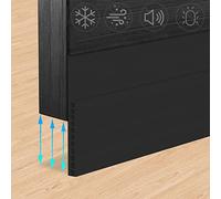 7.6 x 100 cm, draught excluder for doors, door seal (large gap door), door seal, self-adhesive, sound insulation, cold protection and front door seal, black