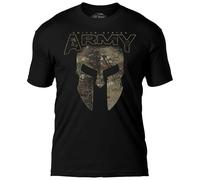 7.62 Design United States Army Spartan Helmet Themed Tee Shirt, Black, Large
