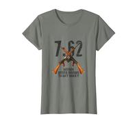 7.62 Means Never Having to say Sorry T-Shirt, Women, Olive Heather, Medium