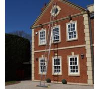 Trade Master Pro® 2 Section Extension Ladder | Auto Locking Clips | Aluminium | Anti Slip Stabiliser bar | 150kg Weight Rating | EN131 Pro Certified | Size: 7.96m