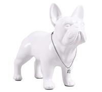 7.6in French Bulldog Statue - White Resin Dog Statue for Home Decor - TV Stand, Desk, Table, Bedroom, Shelves, Desktop