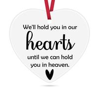 7.6x7CM Memorial Christmas Ornament in Loving Memory Bereavement Ceramic Heart Keepsake Sympathy Gifts for Loss Mom Dad Grandpa Grandma Daughter Husband Christmas Hanging Ornament