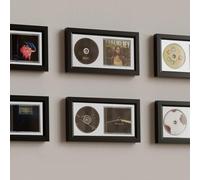 7.7"x14.4" White CD Display for Cases & Discs, Wooden Frame with White Flocked Fabric, Record Album Wall Mount, Home Decor, Music Picture Frame