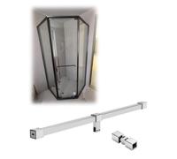 7- 78 in Shower Screen Support Bar with 360° Rotatable Brackets, Fixed Glass Panel Stabilizer Arm Fits 8-10mm Vitreous, Partition Brackets(Sliver,70cm/28in)